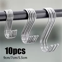 Multipurpose Stainless Steel S Hooks Silver for Home Kitchen Bathroom Hanging Clothes Bags Towels Organizer