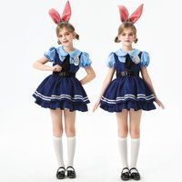 Halloween Cosplay Costume Officer Short Sleeved Dress Tie Belt Suit Anime Theme Party Role Playing Outfits