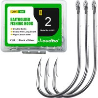 Baitholder Fishing Hook Long Shank Beak Baitholder Hooks 100Pcs Bait Holder Jig Fishing Hooks with 2 Baitholder Barbs Size12-5/0