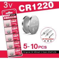 5-10Pcs New CR1220 3V High Capacity Lithium Battery, Fit for Healthcare Devices, Watches, Calculator & Coin Cell Equipme