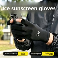 Summer Sunscreen Ice Silk Gloves Breathable Thin Outdoor Cycling Non slip Sports Fishing Half Finger Gloves