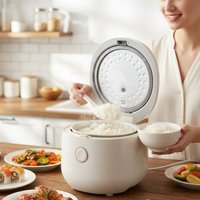 Bear Rice Cooker, Small Size, Suitable for 2-3 People, 3L Capacity, Smart Anti-Overflow, Timer, Micro-Pressure Rice Cooker