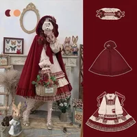 MAGOGO robe Lolita de noël Costume Kawaii cape rouge douce soeur à manches longues fête OP robe victorienne vêtements Lolita japonais