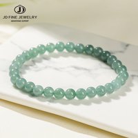 6mm Genuine Natural Guatemala Jadeite Beaded Bracelet for Women Luxury Elegant Energy Healing Elastic Bangles Girlfriend Gifts