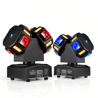 3in1 LED mobile head 8x12W RGBW dual-head LED beam & strobe 8x5W bright gold red and green laser star DJ light effect