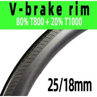 25mm T800 tubeless lightweight aerodynamic rim, 700C carbon fiber road bike V-brake rim, rim depths 30/40/45/50/60mm.