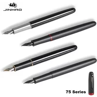 Jinhao 75 Metal Fountain Pen Black/Black Red Luxury Elegant Pens 0.5mm Nib Ink Pens Writing School Office Supplies Stationery