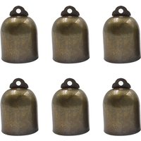 6pcs 32*46MM Retro Copper Bells Mini Brass Jingle Bells Christmas Tree Wind Chime Vintage Hanging Ornaments for Xmas Decorations