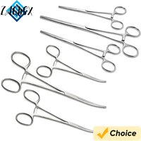 1pc Medical Stainless Steel Dental Surgical Needle Curved Tips Hemostatic Forceps Clamp 12.5/16/18cm Surgical Pliers Scissors