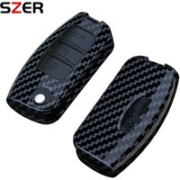ABS Carbon Fiber Car Key Case Cover For Ford Focus 2 3 Ecosport C-Max S-Max Ka Mondeo Kuga Galaxy Fiesta Keychain Accessories