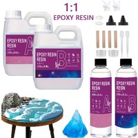 Mix 1:1 Coating Crystal Clear Epoxy Resin Kit,Bubble-Free, Anti-Yellowing, Self Leveling Easy Casting Resin for Table Top, Molds