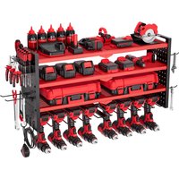 SucceBuy 4-Schichtiger Handwerkzeug-Organizer Wandmontierte Lochplatte Elektrowerkzeug-Aufbewahrungshalter für Garage und Werkstatt
