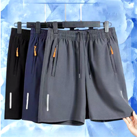 Men's Summer Ultra-thin Ice Silk Beach Casual Shorts Jogging Sport Quick Dry Male Zipper Loose Gym Sports Short Pants Sweatpant image 4