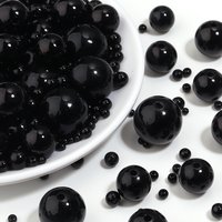 50-1000pcs 3/4/5/6/8/10/12mm Black ABS Imitation Pearl Beads With Hole Round Loose Bead For Jewelry Making DIY Necklace Bracelet