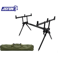 JSFUN Aluminium Teleskop 3-Stangen Karpfenrutenhalter Verstellbare Banksticks Buzz Bars für Bissanzeiger Karpfenangel-Ausrüstung
