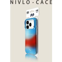 For iPhone 17 Pro Max Case Blue Red Gradient English Orange Sea Soft Edge Shockproof Large Cutout Cover with iphone 16 15 14 13