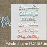 New Design Craft Metal stencil mold Cutting Die Birthday Sentiments words scrapbook die cut Album Paper Card Craft Embossing