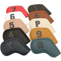 10pcs/set Golf Iron Headcover 3-9,P,S,A, Club Head Cover Embroidery Number Case Sport Golf Training Equipment Accessories