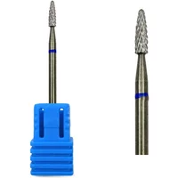 HYTOOS Cone Cuticle Clean Carbide Nail Bit 3/32" Rotary Carbide Burr Milling Cutter For Manicure Nails Accessories Tool