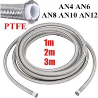 1M 2M 3M AN4 AN6 AN8 AN10 AN12 Universal Racing Hose 304 Stainless Steel Braided PTFE Brake Hose Fuel Oil Line Cooler Pipe