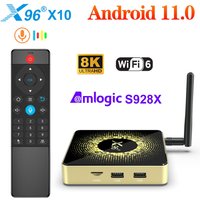 X96 X10 Amlogic S928X-J TV Box 8GB RAM 64GB ROM Support 8K USB3.0 Wifi6 BT1000M LAN Google Voice Input Set Top Box