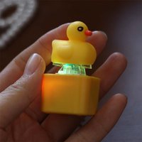 Plastic Croaking Frog Duck Keychain With LED Light Rechargeable Frog Croaking Fidget Funny Trinket Keyboard Sound Keyring