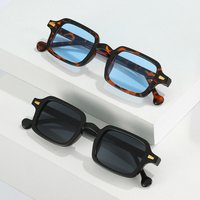 Quadratische Sonnenbrille Frauen Schatten Retro Leopard blau Männer Sonnenbrille Farbverlauf UV400 Brillen Mode Nieten Dekoration 8 Farben