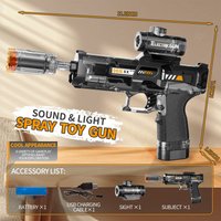 Kids Electric Smoke Spray Toy Pistol with Multi Tone Sounds Strobe Flashing Lights Telescoping Recoil Vibration Cool Boys Gifts