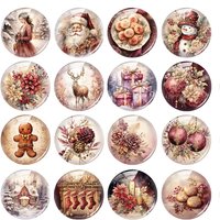 Handmade Christmas X-mas Pink Jingle Bell Reindeer Snowman Photo Glass Cabochon Flatback Demo Cameo For Diy Jewelry Making