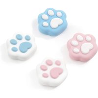 4pcs Cute Cat Paw Shape Silicone Analog Thumb Grip Caps Compatible with Nintendo Switch OLED/Switch Lite/Switch Joystick Cover