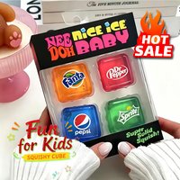 4in1 Needoh Nice Mini Cube Sensory Toy Pinch and Pressure Reducing Cube Squeezable Fidget Pressure Reducing Limi Gift