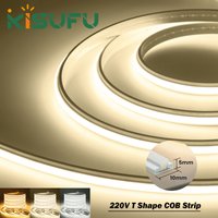 220V 230V T-Shape COB LED Neon Strip EU/AU/UK Plug 3000K 4500K 6000K 240LEDs/M Flexible Adhesive Tape Indoor Outdoor Decor 1-25M