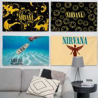 Hot Rock Band N-Nirvana Flag Suitable For Birthday Parties Living Room Bedroom And Outdoor Camping Decorations