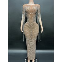 Luxury Crystal Mermaid Evening Gown for Women Sexy Long Ball Dress Wedding Party Ladies Birthday Photoshoot Elegant Eveningwear