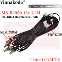 1/2/5 Stück M8 Sechskant-Sonde NTC Thermistor Temperatursensor M8x1,25MM Gewinde B3950 5/10/15/20/50/100K L1M