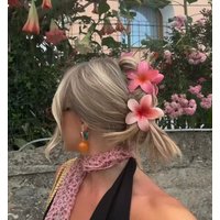 New 3 Inch Gradient Flower Hair Claw For Women Elegant Resin Floral Hair Clip Fresh Sweety Flower Gripper Girls Hair Accessories
