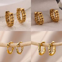 Stainless Steel Chain Earrings For Women Gold Color Geometric Chain Earring Female Fashion Party Wedding Jewelry Gift BFF
