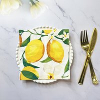 10/20pcs 33cm 2Layer New Lemon Printed Napkins Party Atmosphere Decorative Paper Creative Mural Paper DIY Decoupage Paper
