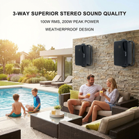 Herdio 3.5 Inch Outdoor Bluetooth Speakers, 200W 3-Way Wall Mount Speakers for Patio, Deck, Poolside, Durable High-Output Sound