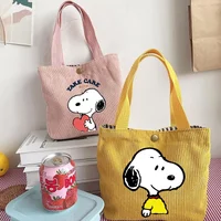 Snoopyed Fashion Corduroy Tote-bags for Women Anime Cartoon Portable Handbag Students Good-looking Bags Children Cute Pouch Gift