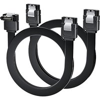 2PCS SATA Cable III, SATA Cable III 6Gbps Straight HDD SDD Data Cable Compatible for SATA HDD, SSD, CD Driver, CD Writer - Black