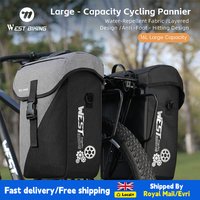 WEST BIKING Bicycle Bags Waterproof Single Rack Bag Large Capacity Travel Cycling Rear Rack Tail Seat Trunk Bag Durable Bike Bag