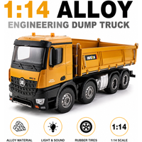 HUINA New 1536 1:14 Large Dump Truck Alloy Remote Control Engineering Eight Wheel Heavy-Duty Dump Truck Cargo Model Boys Gifts