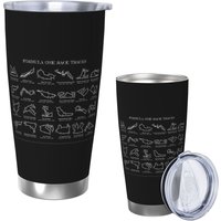 F1 Race Tracks (White Stencil-No Background) Stainless Steel Tumbler Vacuum Insulated Mugs Thermal Cold Bottle Straws 20oz