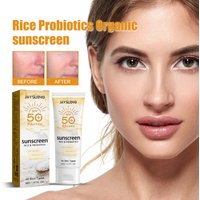 Probiotic Rice Organic Sunscreen SPF50 Plus Moisturizing Non Greasy Broad Spectrum UVA UVB Protection Face Body Outdoor