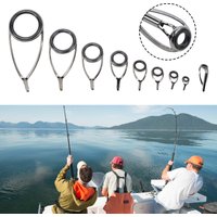 9Pcs Fishing Rod Top Ring Tip Eye Guide Repair Building Stainless Kit Set Replacement Rod Pole Repair Kit Fishing Tools