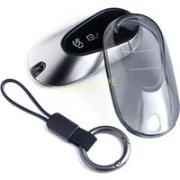 Black Transparent Car Key Fob Case Cover For Mercedes Benz C E S CLA CLE GLC EQE EQS Class 300 350 450 500 580 43 W206 W214 V297