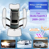Car Full Window Shading Visors For Skoda Superb 2 Accessories 2009~2015 B6 3T Sedan 2010 Sun Window Visors Sunshade Accessories