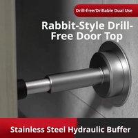 โNo-Drill Hydraulic Buffer Silent Door Stop โ Anti-Collision Door Holder for Entry and Glass Doorsโ
