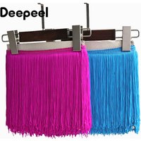 5M Meetee 20cm Long Tassel Fringes Skirt Costume Curtain Lace Trim Stage Dresses Clothes Decorative Trimmings Sewing Accessories